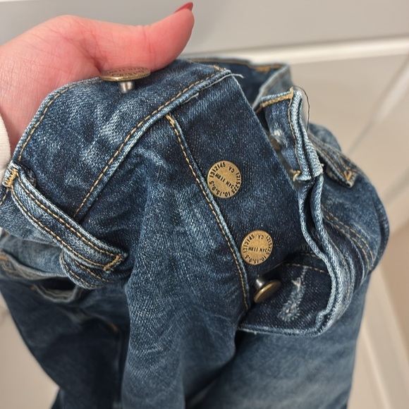 Anthropologie Current/Elliott The Selvedge Taper Hemet Cuffed Denim Jeans - Picture 7 of 8